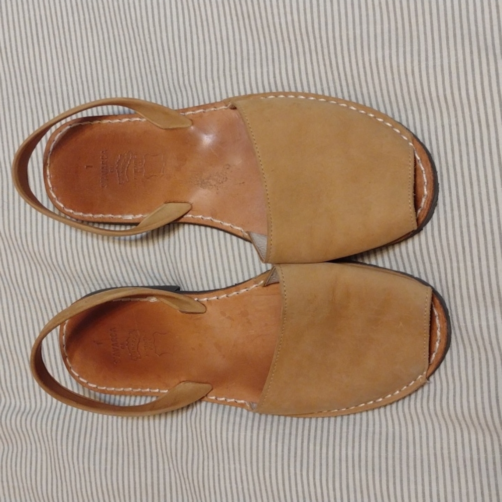 Avarca De Menorca Tan Leather Slingback Sandal Size 11